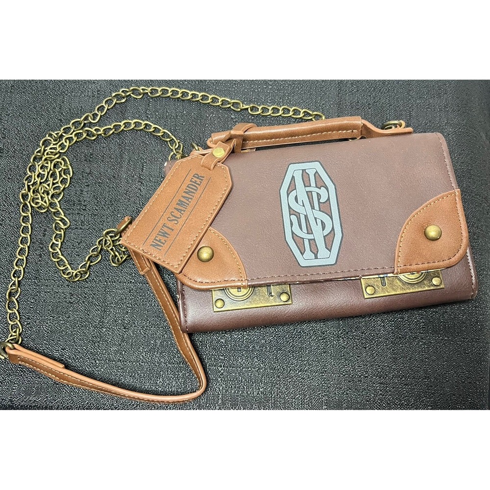 Fantastic Beasts Newt Scamander Suitcase Wallet Crossbody Brown Faux Leather Bag